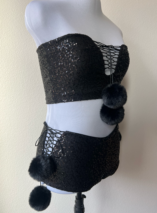 Lace Up Micro Shorts