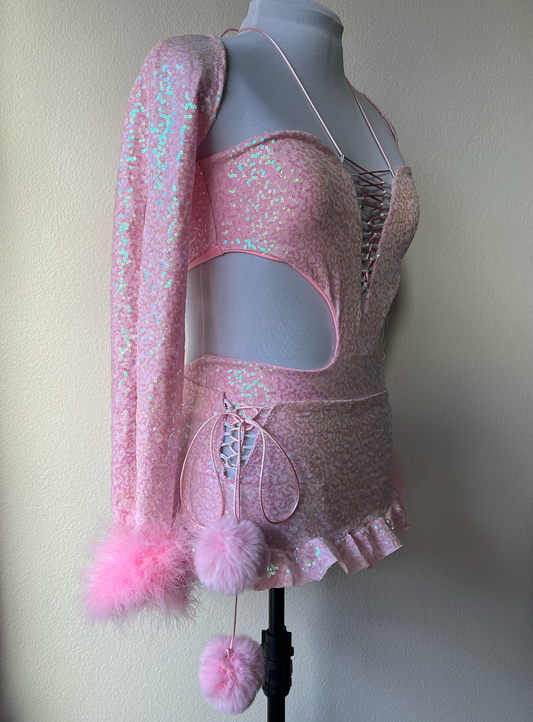 Lace Up Micro Mini Skirt